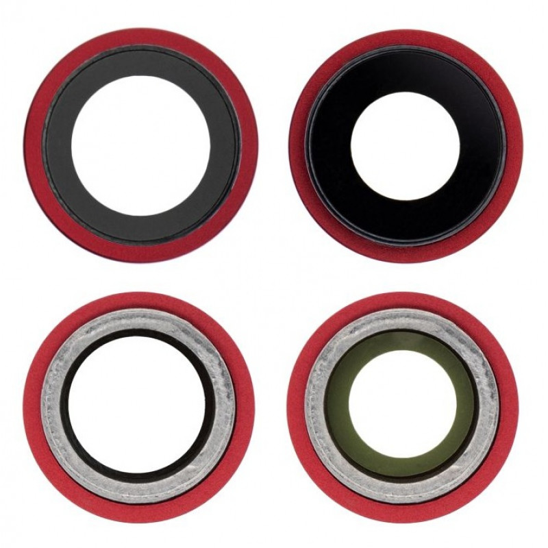 Camera Lens Glass with Frame For Apple iPhone 12 Red Camera Lens Glass with Frame For Apple iPhone 12 Red