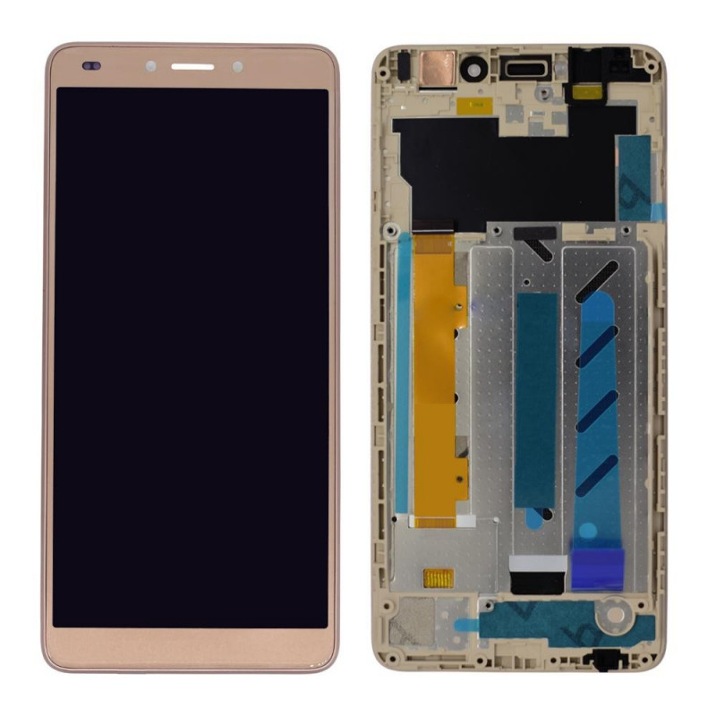 Buy Now LCD with Touch Screen for Panasonic Eluga I7 2018 - Gold Display Glass Combo Folder