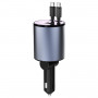 100W Metal Car Retractable Cable Cigarette Lighter Charger, Specification: TYPE-C+TYPE-C (PD+QC)