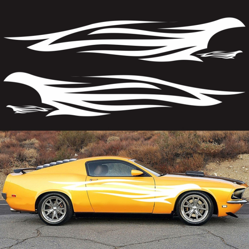 2 PCS/Set D-926 Fire Totem Pattern Car Modified Decorative Sticker(White) 2 PCS/Set D-926 Fire Totem Pattern Car Modified Decorative Sticker(White)