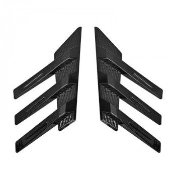 1 Pair Car Rear Windshield Air Cent Shark Fin Decorative Sticker, Bright Black