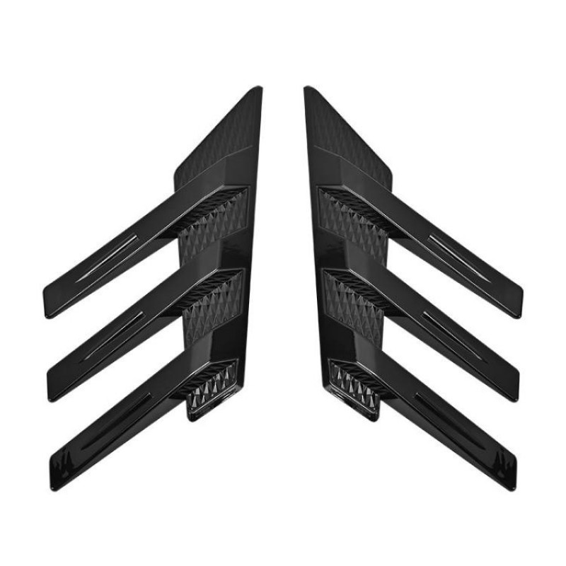 1 Pair Car Rear Windshield Air Cent Shark Fin Decorative Sticker, Bright Black 1 Pair Car Rear Windshield Air Cent Shark Fin Decorative Sticker, Bright Black