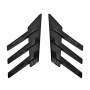1 Pair Car Rear Windshield Air Cent Shark Fin Decorative Sticker, Bright Black