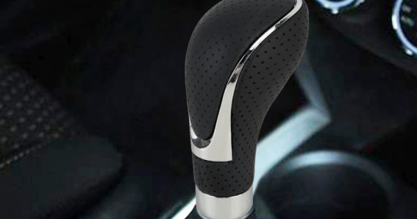 Universal Car PU Leather and Metal Gear Shift Knob Modified Auto Car ...