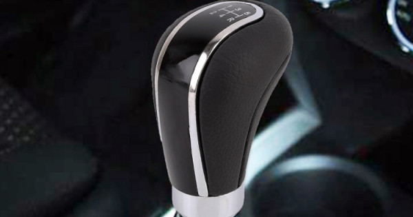 Universal Car Leather Metal Gear Shift Knob Modified Car Auto ...
