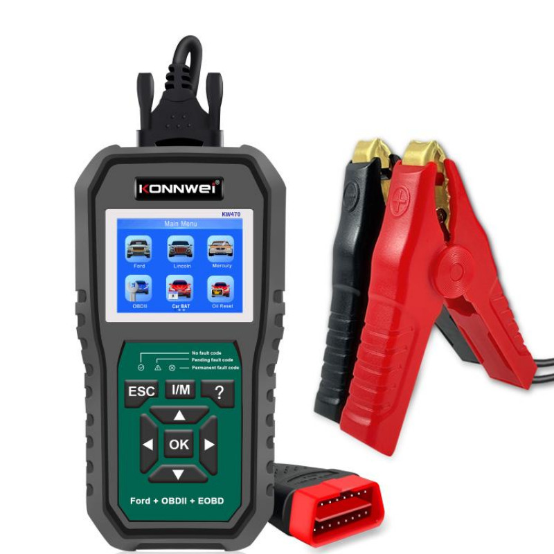 KONNWEI KW470 28 inch Color Screen Car OBD2 Fault Diagnostic Scan Tool for FordBlack Green