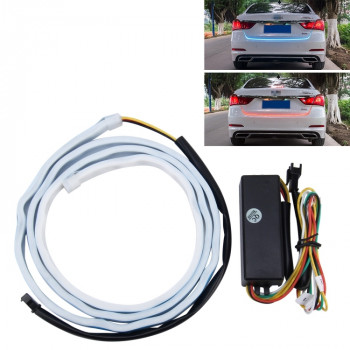1 5m Car Auto Waterproof Universal Four Color Rear Flowing Light Tail Box Lights with Tail Light Controller Ice Blue Light Driving Light White Light Reversing Light Red Light Brake Light Yellow Light Turn Signal Light LED Lamp Strip Tail Decoration