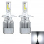 2 PCS H4 18W 1800 LM 6000K IP68 Canbus Constant Current Car LED Headlight with 2 COB Lamps DC 9 36V White Light