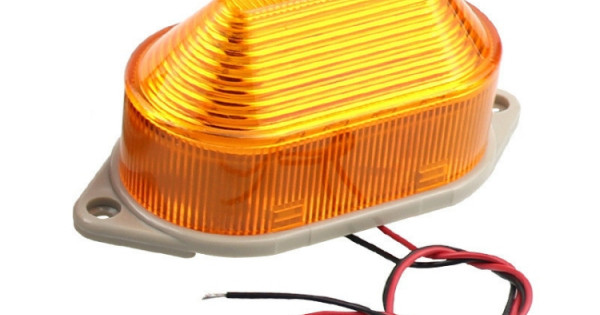 DC12V Led Mini Strobe Signal Warning Light Silent Warning Light Orange