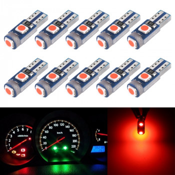 10 in 1 Car T5 0 2W DC12V Instrument Panel LED Decorative Light Red Light