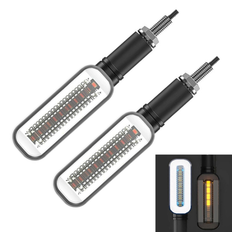 1 Pair Electric Motorcycle 24LED Two-color Running Water Steering Side Light(White Light + Yellow light) 1 Pair Electric Motorcycle 24LED Two-color Running Water Steering Side Light(White Light + Yellow light)