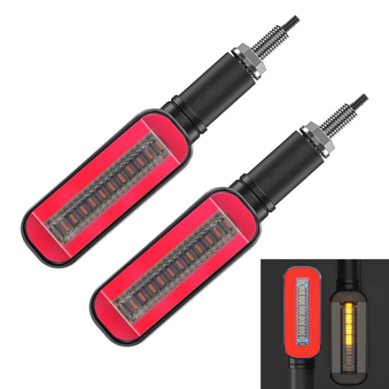 1 Pair Electric Motorcycle 24LED Two-color Running Water Steering Side Light(Red Light + Yellow light) 1 Pair Electric Motorcycle 24LED Two-color Running Water Steering Side Light(Red Light + Yellow light)