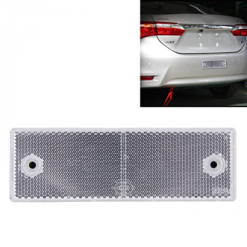 10 PCS Car Rear Bumper Warning Plastic Reflector and Sign(White)