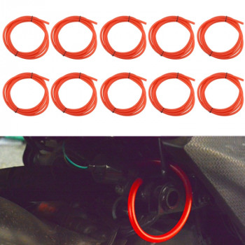 10PCS Motorcycle Modification Oil Pipe Rubber Gasoline Pipe, Length: 1m(Red)