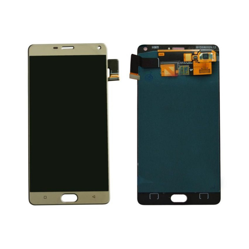 Buy Now LCD With Touch Screen For Gionee M5 Plus - Gold Display Glass Combo Folder