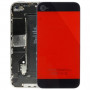 5G Style Glass Material Back Cover for iPhone 4, Black + Red (Original Version)(Red)