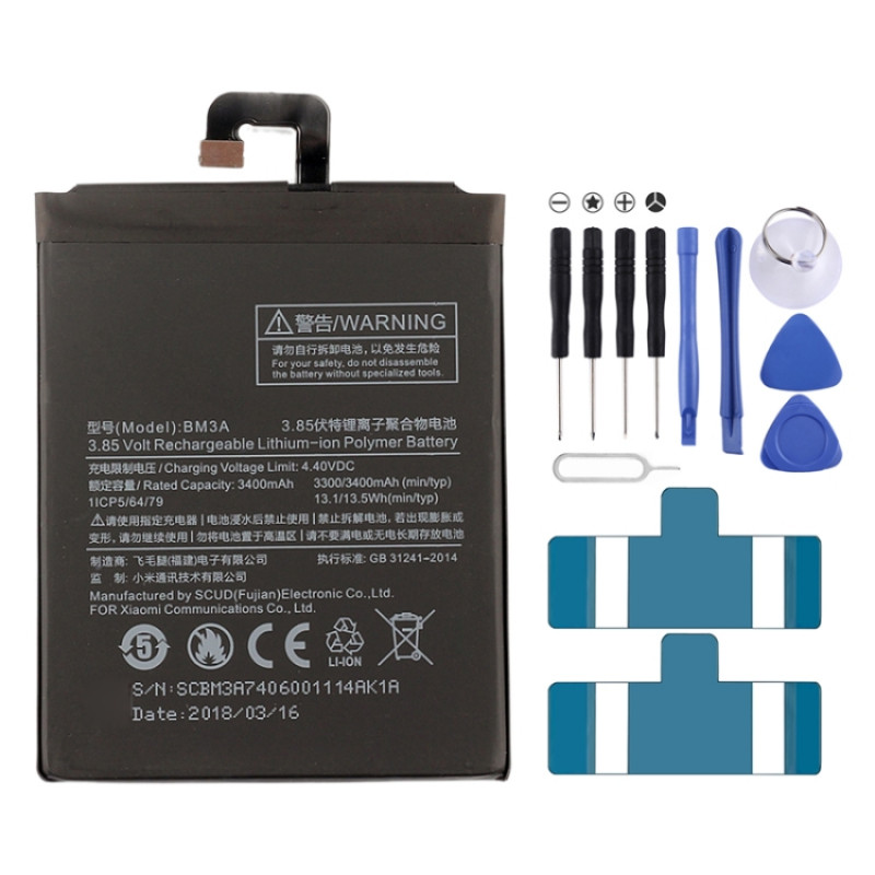 BM3A 3400mAh for Xiaomi Mi Note 3 Li-Polymer Battery BM3A 3400mAh for Xiaomi Mi Note 3 Li-Polymer Battery