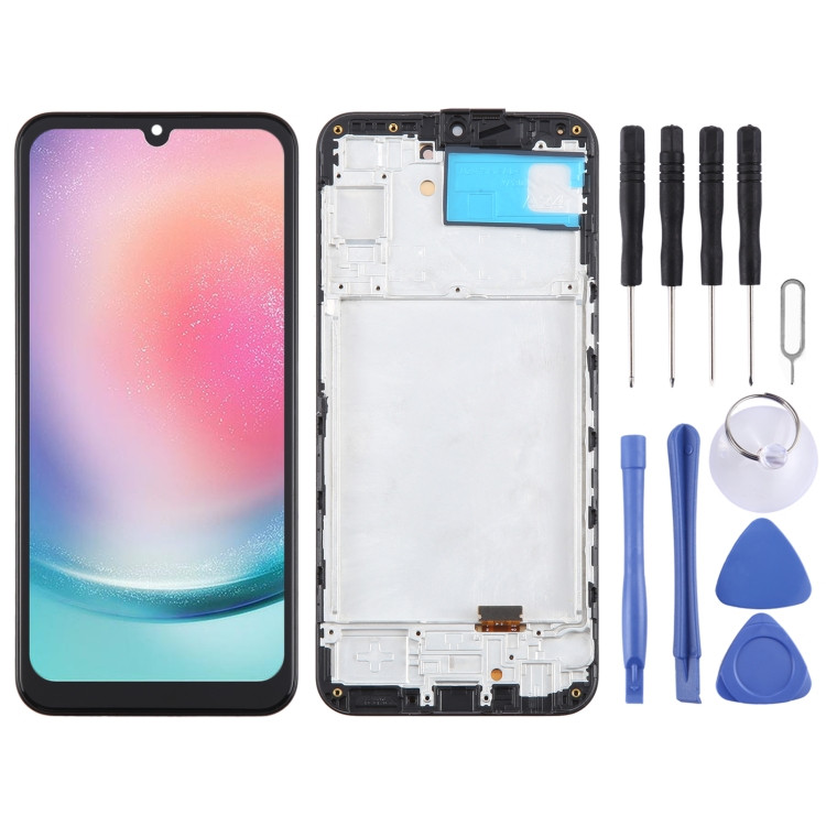 Samsung Galaxy A24 SM-A245F 6.36inch OLED LCD Screen Digitizer Full Assembly with Frame