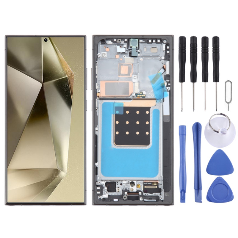 Samsung Galaxy S24 Ultra SM-S928B 6.78 inch OLED LCD Screen Digitizer Full Assembly with Frame (Grey) Samsung Galaxy S24 Ultra SM-S928B 6.78 inch OLED LCD Screen Digitizer Full Assembly with Frame (Grey)