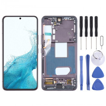 Samsung Galaxy S22 5G SM-S901B EU Version OLED LCD Screen Digitizer Full Assembly with Frame (Black)