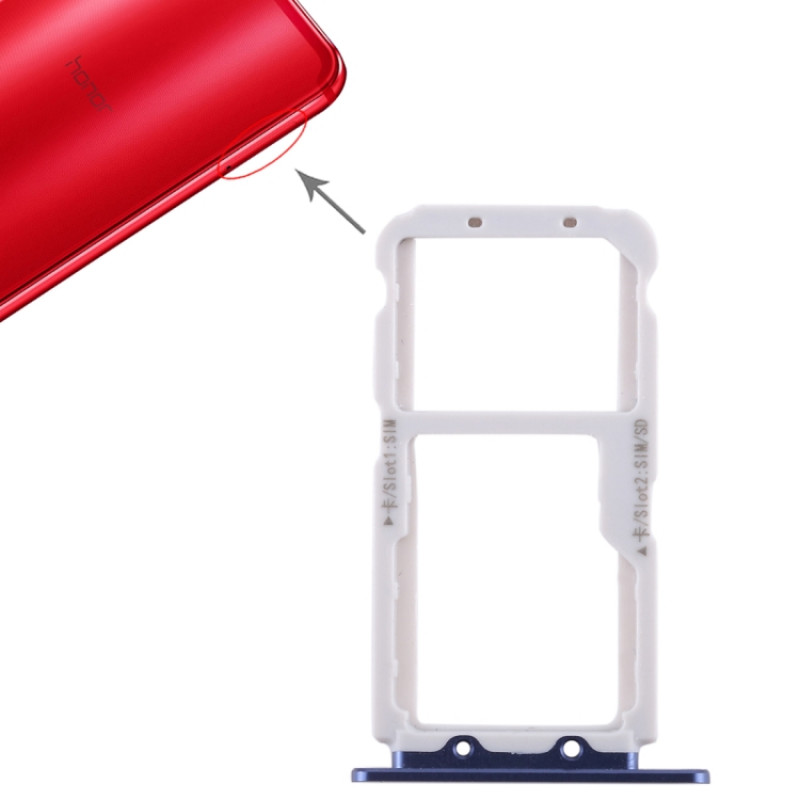 SIM Card Tray + SIM Card Tray / Micro SD Card for Huawei Honor View 10 / V10(Blue)