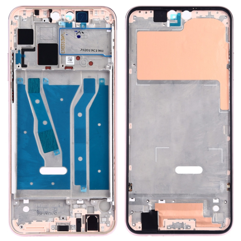Front Housing LCD Frame Bezel Plate with Side Keys for Huawei Y9 (2019)(Pink)