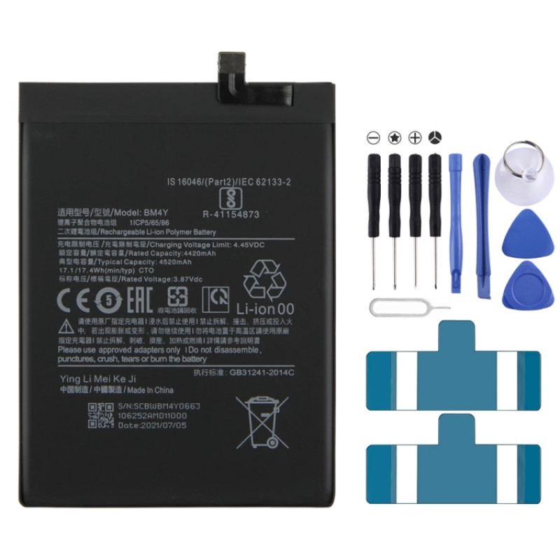 BM4Y 4520mAh Li-Polymer Battery Replacement For Xiaomi Redmi K40 / Redi mK40 Pro / Poco F3 / Mi 11i / Mi 11X BM4Y 4520mAh Li-Polymer Battery Replacement For Xiaomi Redmi K40 / Redi mK40 Pro / Poco F3 / Mi 11i / Mi 11X