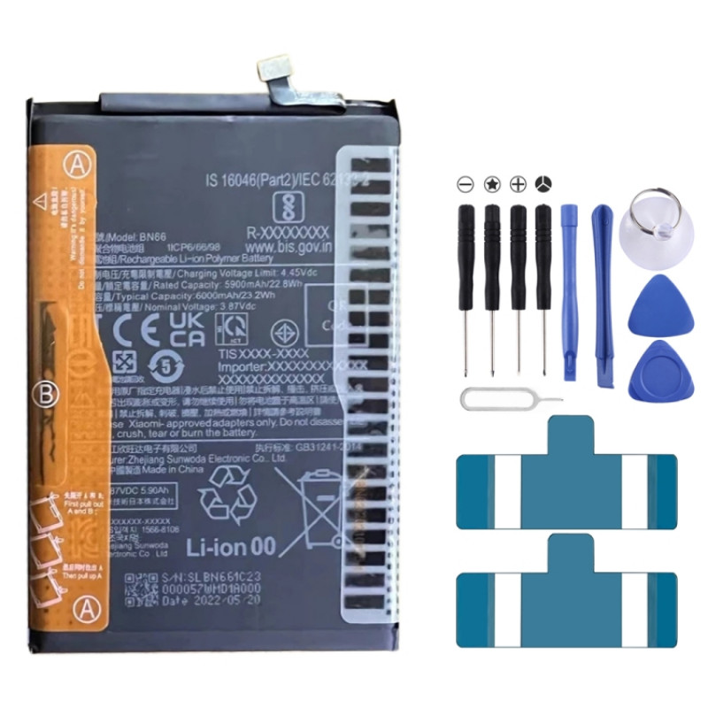BN66 6000mAh For Xiaomi Poco C40 Li-Polymer Battery Replacement BN66 6000mAh For Xiaomi Poco C40 Li-Polymer Battery Replacement