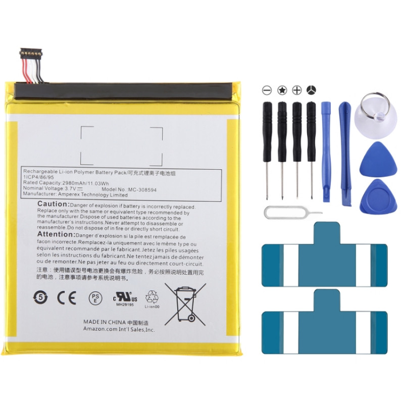 MC-308594 2980mAh Battery Replacement For Amazon kindle Fire 7 5th Gen MC-308594 2980mAh Battery Replacement For Amazon kindle Fire 7 5th Gen