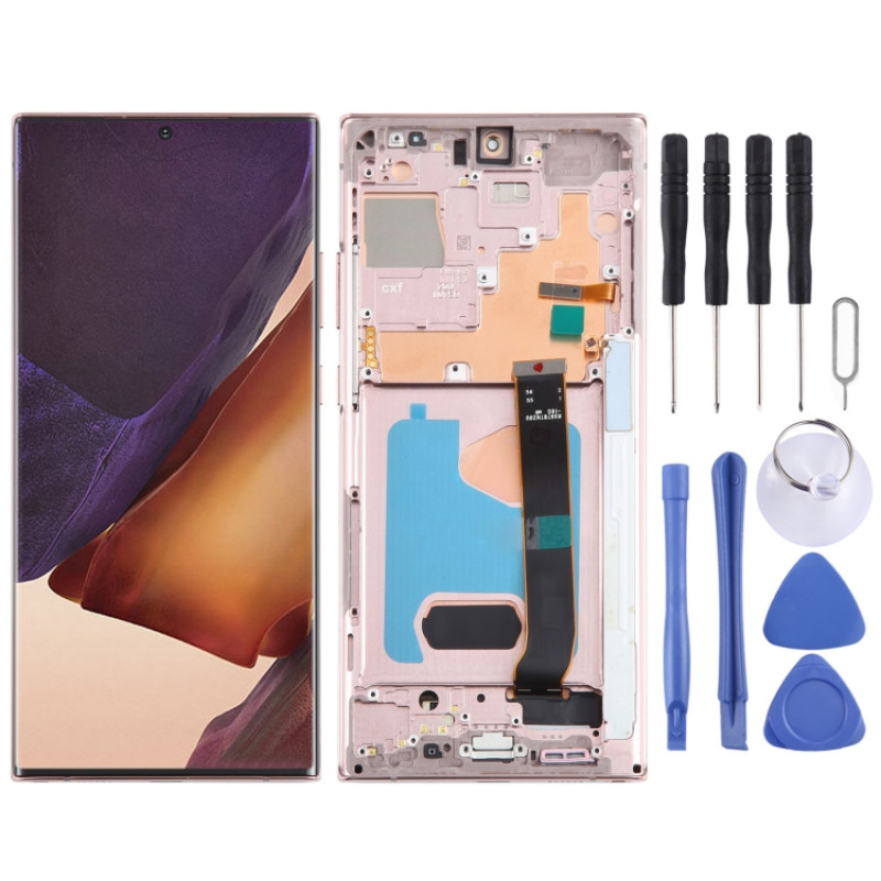 Samsung Galaxy Note20 Ultra 4G Original Super AMOLED LCD Screen Digitizer Full Assembly With Frame (Gold)