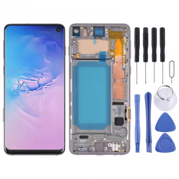 TFT LCD Screen For Samsung Galaxy S10 SM-G973 Digitizer Full Assembly with Frame, Not Supporting Fingerprint Identification(Black)