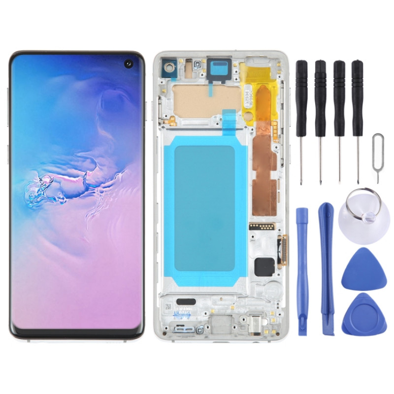 TFT LCD Screen For Samsung Galaxy S10 SM-G973 Digitizer Full Assembly with Frame, Not Supporting Fingerprint Identification(Silver) TFT LCD Screen For Samsung Galaxy S10 SM-G973 Digitizer Full Assembly with Frame, Not Supporting Fingerprint Identification(Silver)