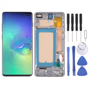 TFT LCD Screen For Samsung Galaxy S10+ SM-G975 Digitizer Full Assembly with Frame, Not Supporting Fingerprint Identification(Black)