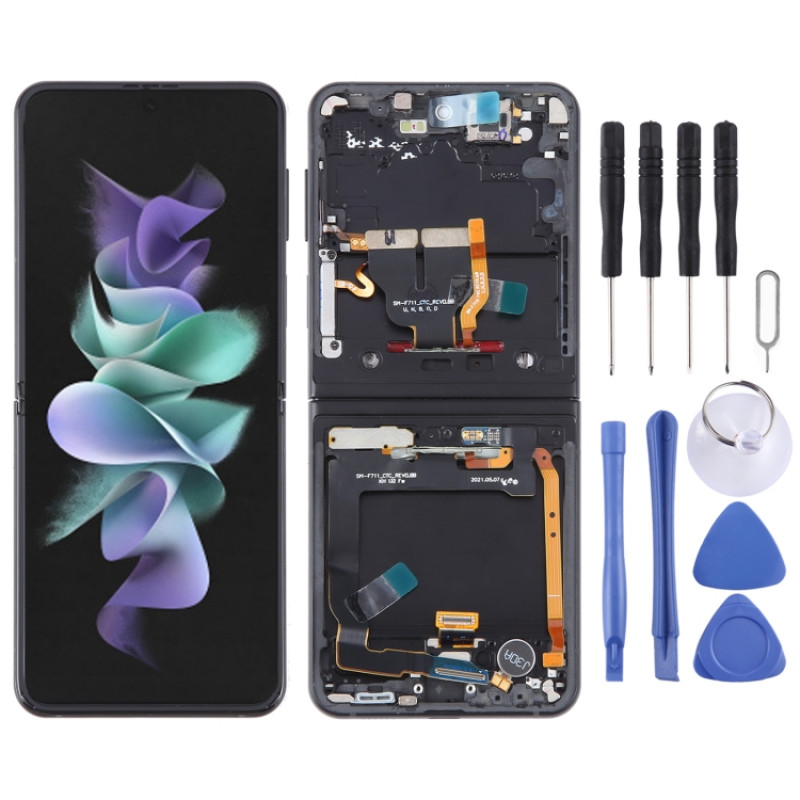 Samsung Galaxy Z Flip3 SM-F711 Original LCD Screen Digitizer Full Assembly with Frame (Black)