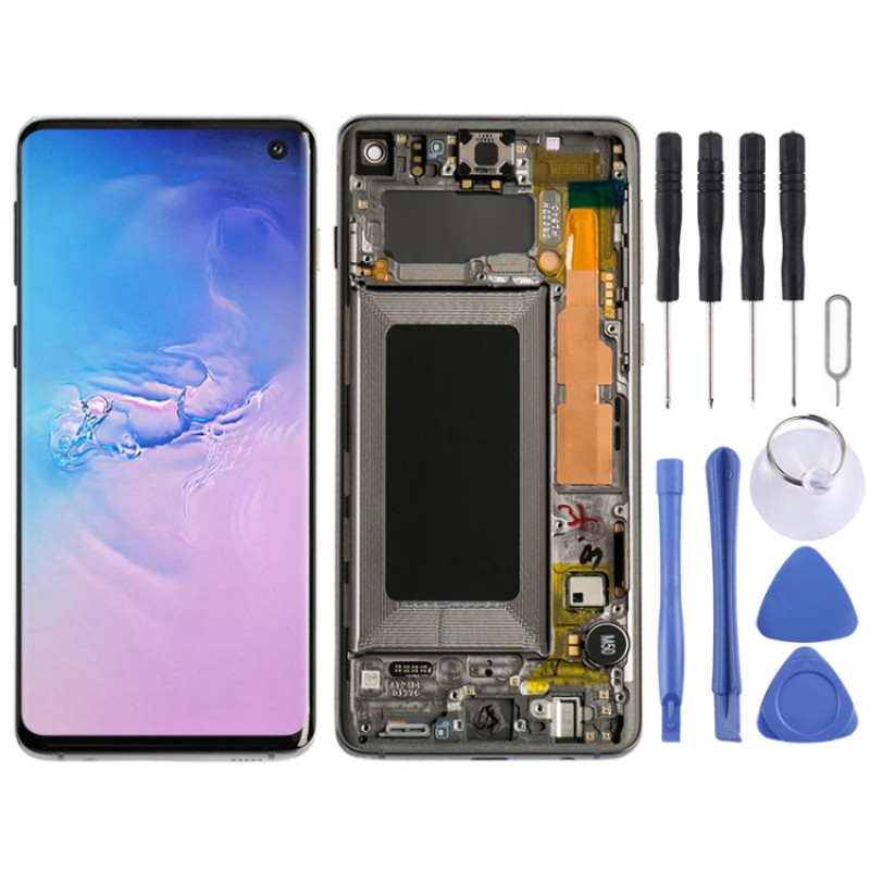 Original Super AMOLED LCD Screen with Frame for Galaxy S10 4G Digitizer Full Assembly (Black) Original Super AMOLED LCD Screen with Frame for Galaxy S10 4G Digitizer Full Assembly (Black)