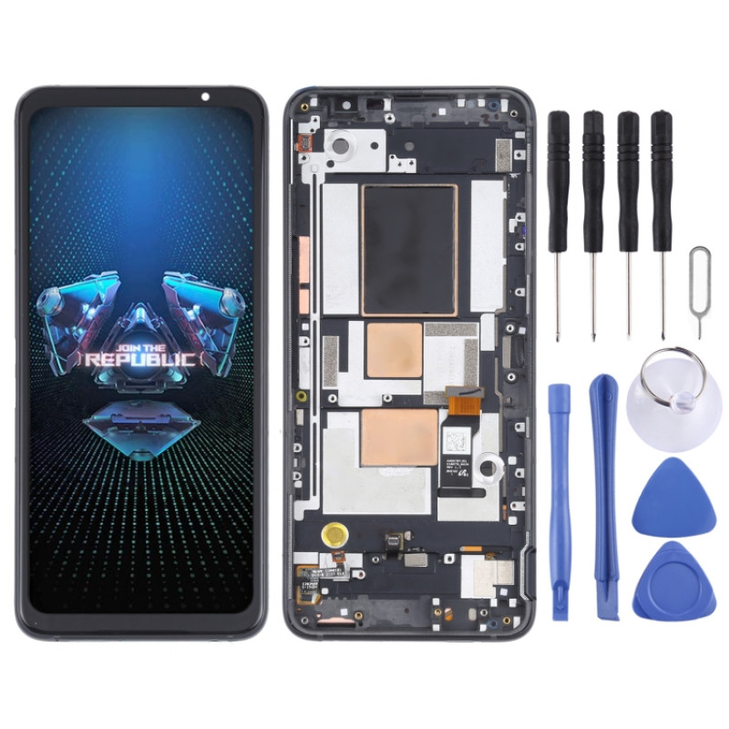 Original OLED LCD Screen for Asus ROG Phone 5 ZS673KS Digitizer Full Assembly with Frame(Black) Original OLED LCD Screen for Asus ROG Phone 5 ZS673KS Digitizer Full Assembly with Frame(Black)