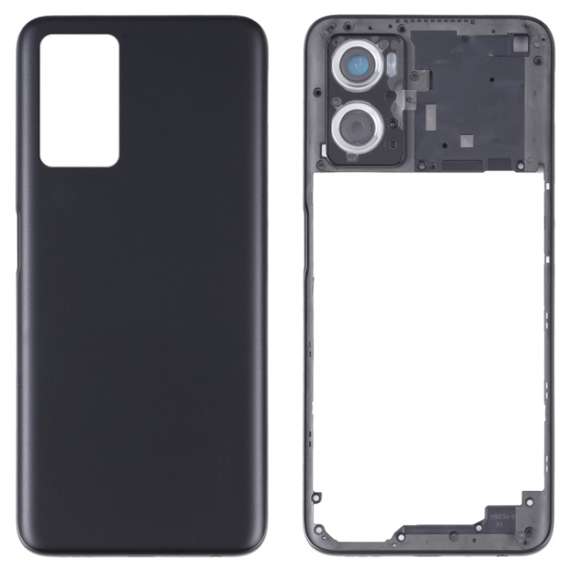 OPPO A36/A76 Battery Back Cover with Middle Frame (Black)