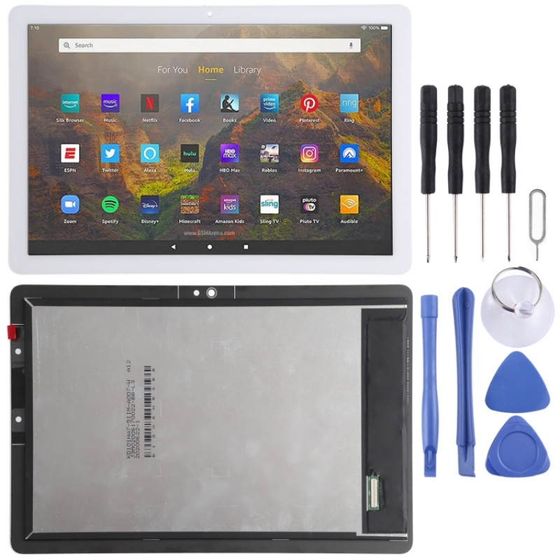 OEM LCD Screen for Amazon Fire HD 10 (2021) T76N2B T76N2P with Digitizer Full Assembly (White)