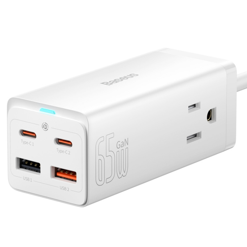 Baseus 65W GaN3 Pro Desktop Power Strip Patch Panel with Type-C Charging Cable, US Plug(White) Baseus 65W GaN3 Pro Desktop Power Strip Patch Panel with Type-C Charging Cable, US Plug(White)