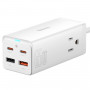 Baseus 65W GaN3 Pro Desktop Power Strip Patch Panel with Type-C Charging Cable, US Plug(White)