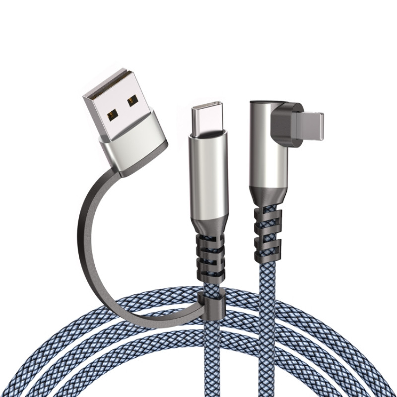 3m 9V 3A 480Mbps USB to USB-C / Type-C + 8 Pin Fast Charging Data-sync Cable(Grey) 3m 9V 3A 480Mbps USB to USB-C / Type-C + 8 Pin Fast Charging Data-sync Cable(Grey)