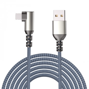 0.3m 5V 2.4A 480Mbps USB to 8 Pin Elbow Charging Data-sync Cable(Grey) 0.3m 5V 2.4A 480Mbps USB to 8 Pin Elbow Charging Data-sync Cable(Grey)
