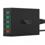 AUKEY PA-T1 5 Ports Quick Charge 2.0 Desktop USB Charger, EU/US Plug, For iPhone / iPad / Galaxy / Huawei / Xiaomi / LG / HTC / Meizu and Other Smart Phones(Black)