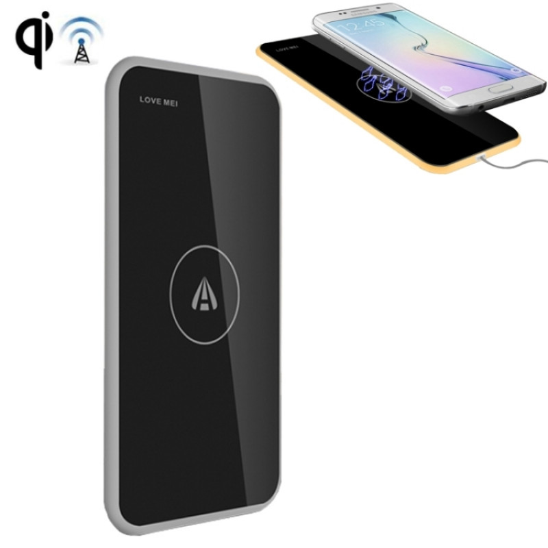 LOVE MEI QI Standard Wireless Charger for iPhone 8 / 8 Plus / X & Galaxy S6 Edge+ / Edge / S6 / S5 / S4 / S3 & Note 4 / 3 / 2, iPhone 6 / 6 Plus with Receiver Case(Grey)