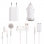 5 in 1 (EU Plug Home Charger + Car Charger + 30 Pin Cable + Audio Splitter + Stereo Headset) Travel Kit, For iPhone 4 & 4S, iPhone 3GS / 3G, iPad 3 / iPad 2 / iPad(White)