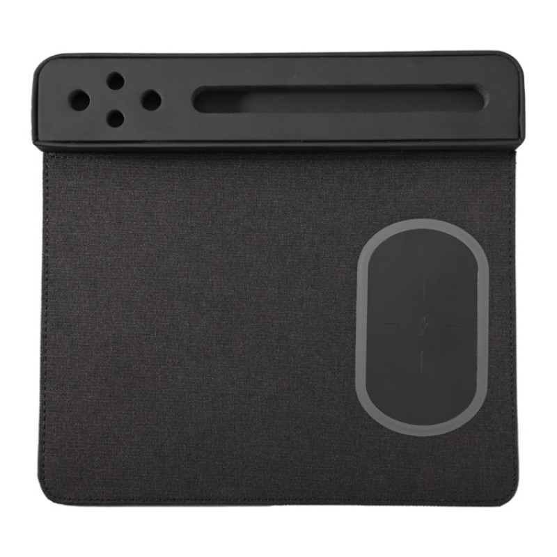 10W Wireless Charging PU Mouse Pad with Mobile Phone and Pen Holder(Black) 10W Wireless Charging PU Mouse Pad with Mobile Phone and Pen Holder(Black)