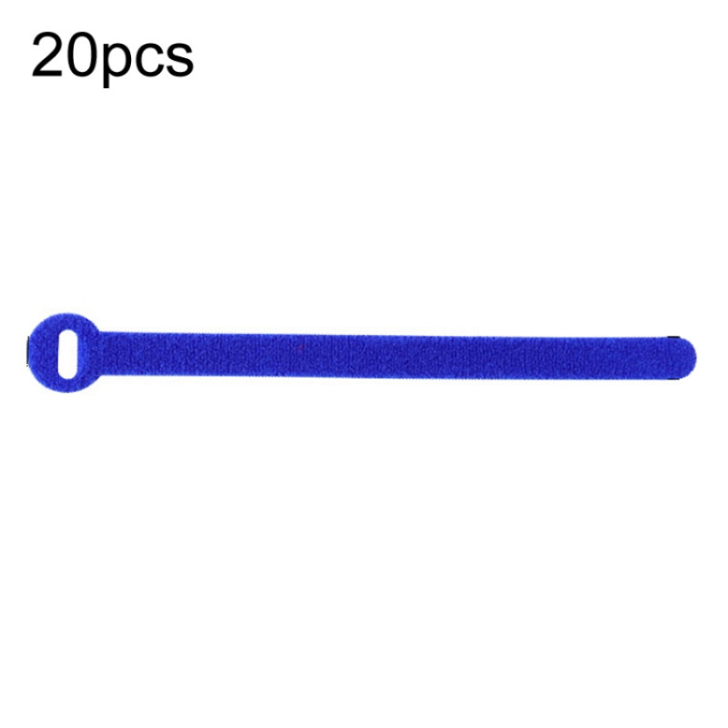 20pcs Data Cable Storage And Management Strap T-Shape Nylon Binding Tie, Model: Blue 12 x 150mm