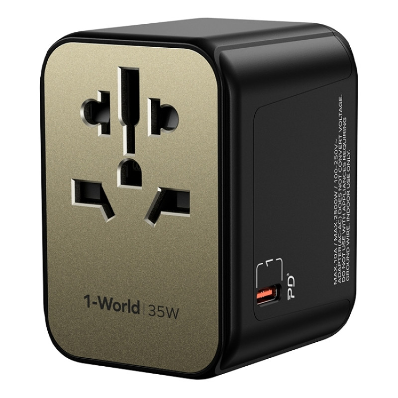 MOMAX 1-World UA9 PD 35W Fast Charger Power Adapter (Gold) MOMAX 1-World UA9 PD 35W Fast Charger Power Adapter (Gold)