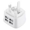 [BS Certificate] HAWEEL UK Plug 4 USB Ports Max 3.1A Travel Charger, Private Mold with Patent, For iPhone, iPad, Galaxy, Huawei, Xiaomi, LG, HTC and other Smart Phones