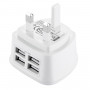 [BS Certificate] HAWEEL UK Plug 4 USB Ports Max 3.1A Travel Charger, Private Mold with Patent, For iPhone, iPad, Galaxy, Huawei, Xiaomi, LG, HTC and other Smart Phones